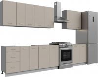 Готовая кухня Кортекс-мебель Корнелия Лира 2.6 без столешницы (капучино)