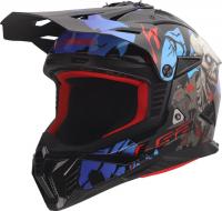 Мотошлем LS2 MX708 Fast II Zombie II (L, черный/красный/синий)