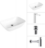 Умывальник Lauter 21454 + Cascade 21СК0655C + сифон 21635CH + дон.клапан 21190CH (хром)