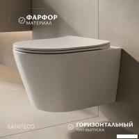 Унитаз подвесной Saniteco Rimless R-201W (белый)