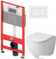 Унитаз подвесной Grossman GR-4455SQ + TECE Kit 9400413 с сиденьем, с кнопкой