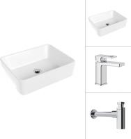 Умывальник Lauter 21675 + Cascade 21СК655C с сифоном 21635CH (хром)
