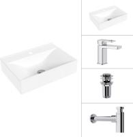 Умывальник Lauter 21887B + Cascade 21СК655C + сифон 21635CH +донный клапан 21190CH (хром)