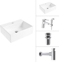 Умывальник Lauter 21344 + Spray 21CK308C + сифон 21635CH + донный клапан 21190CH (хром)