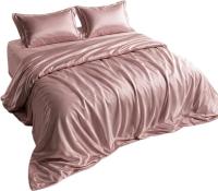 Евро комплект постельного белья Goldtex Евро Perle Tencel Роуз 7465