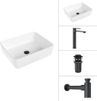 Умывальник Lauter 21674 + Moon 21СК8691BS + сифон 21635B + дон.клапан 21190B (черный матовый)