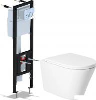 Унитаз подвесной Saniteco KW-9005W + Ани Пласт WCP4131