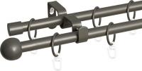 Карниз для штор Delfa Раздвижной Двухрядный СК-29Т/120-210/2Р (хром матовый, 1.2-2.1м)