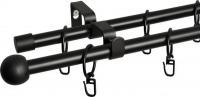 Карниз для штор Delfa Раздвижной Двухрядный СК-34Т/160-310/2Р (черный, 1.6-3.1м)