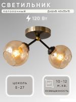 Припотолочная люстра Aitin Pro НПБ 02-2x60-101 K147/2А (бронза/черный)