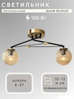 Люстра средней высоты Aitin Pro НПБ 02-2x60-102 C1000/2 (бронза/черный)