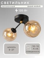 Припотолочная люстра Aitin Pro НПБ 02-2x60-101 K147/2 (черный)