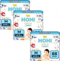 Трусики-подгузники Momi Comfort Care Giga М 6-11 кг (3x88 шт)