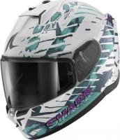 Мотошлем Shark Helmets D-Skwal 3 Reptaia Mat HE0912E-WXW-XS (XS, белый/хамелеон)