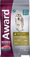 Сухой корм для собак Award Monoprotein из утки с добавлением яблока и артишока 6201159 12 кг
