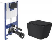 Унитаз подвесной Lauter Magdeburg 21103EC + Villeroy & Boch 92122870 921228AN (кнопка черная)