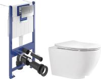 Унитаз подвесной Saniteco Torando T-203MW + Villeroy & Boch Viconnect Pro S 92122869 (кнопка хром)