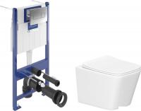 Унитаз подвесной Lauter Square 214903 + Villeroy & Boch Viconnect Pro S 92122869 (с кнопкой хром)