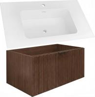 Oliveeka Тумба с умывальником Terra 70 TER70R + Looma T70WF (орех/белый)