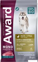 Сухой корм для собак Award Monoprotein из утки с добавлением яблока и артишока 6201142 2 кг