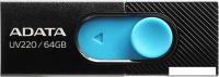 USB Flash A-Data UV220 64GB (черный/голубой)
