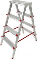 Лестница-стремянка Новая высота NV 112 алюминиевая двухсторонняя 2x4 ступеней