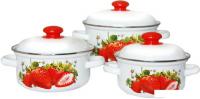 Набор кастрюль Лысьвенские эмали Сочная клубника [С-124АП2/4]