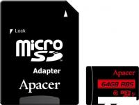 Карта памяти Apacer microSDXC AP64GMCSX10U5-R 64GB (с адаптером)