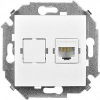 Розетка компьютерная Simon 15 1591598-030 (белый)