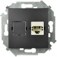 Розетка телефонная Simon 15 1591480-038 (графит)