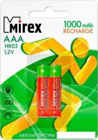 Аккумуляторы Mirex AAA 1000mAh 2 шт HR03-10-E2