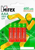 Аккумуляторы Mirex AAA 600mAh 4 шт HR03-06-E4