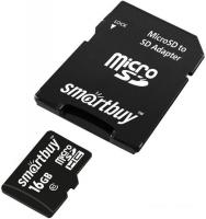 Карта памяти Smart Buy microSDHC SB16GBSDCL10-01LE 16GB (с адаптером)