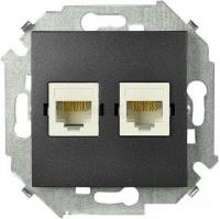 Розетка компьютерная Simon 1591593-038 (графит)