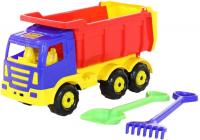 Полесье Премиум автомобиль-самосвал + лопата большая грабли большие 9851