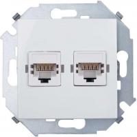 Розетка компьютерная Simon 1591593-030 (белый)