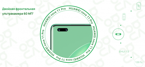 Сотовый телефон Huawei Nova 11 Pro 8/256Gb Green. Фото 2 в описании