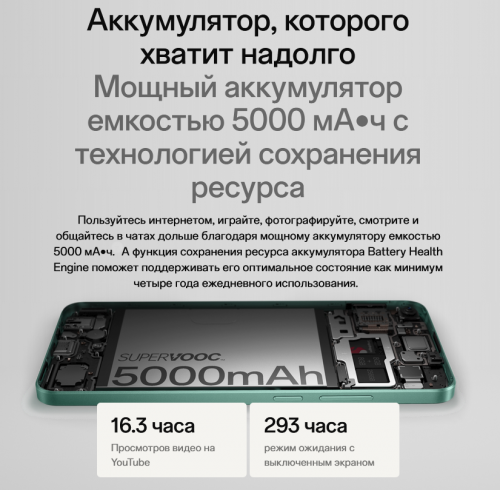 Сотовый телефон Oppo A78 8/128Gb Azure. Фото 7 в описании