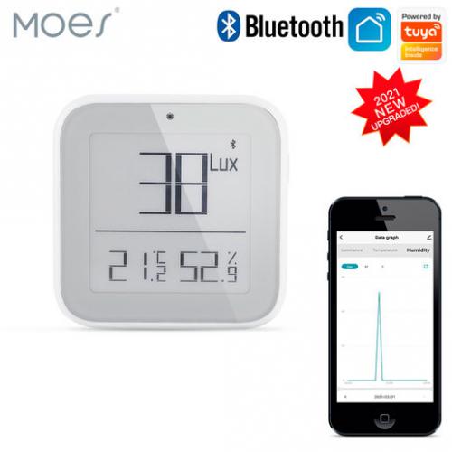 Датчик Moes Bluetooth Temperature and Humidity + Light Sensor BSS-ZK-THL-C. Фото 1 в описании