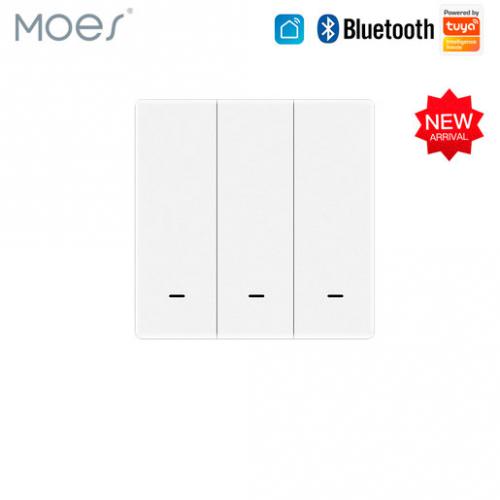 Выключатель Moes Bluetooth 3-Gang Wireless Switch BT-B-EU3. Фото 1 в описании