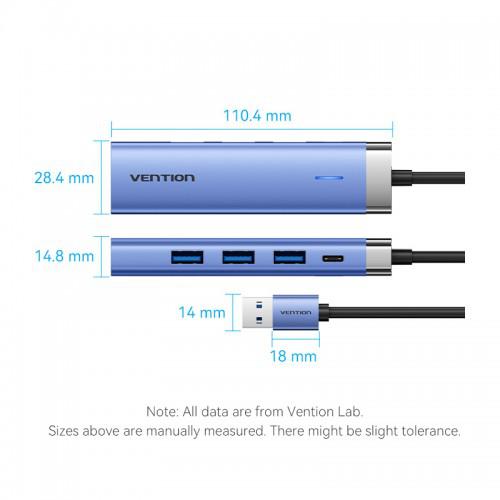 Vention USB 3.0 - Gigabit Ethernet RJ45 + OTG 3xUSB TGFSB. Фото 1 в описании