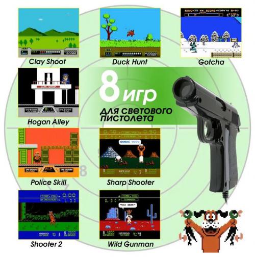 Игровая приставка Dendy Achive 640 игр + световой пистолет Grey. Фото 3 в описании