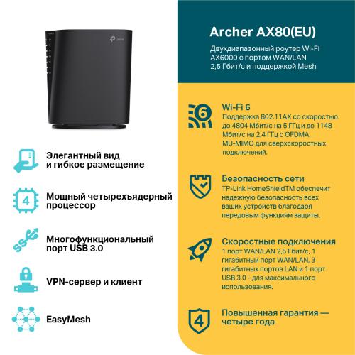 Wi-Fi роутер TP-LINK Archer AX80(EU). Фото 1 в описании