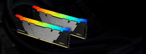 Модуль памяти Kingston Fury Renegade RGB RTL Gaming DDR4 DIMM 3200MHz PC4-25600 CL16 - 32Gb Kit (2x16Gb) KF432C16RB12AK2/32. Фото 1 в описании