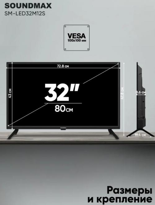 Телевизор Soundmax SM-LED32M12S. Фото 9 в описании