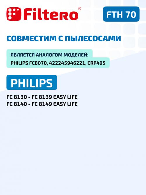 HEPA-фильтр Filtero FTH 70 PHI для Philips. Фото 5 в описании