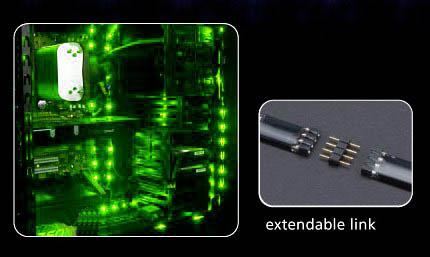 Светодиодная лента Akasa Vegas LED Green 50cm AK-LD02-05GN. Фото 1 в описании