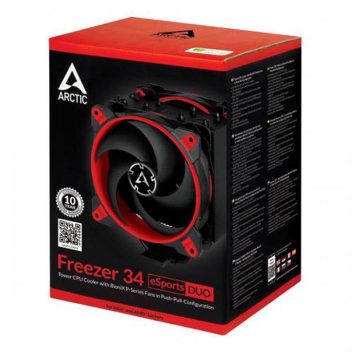 Кулер Arctic Freezer 34 eSports DUO Red ACFRE00060A (Intel LGA 1150-56/2066/2011-v3/AMD AM4). Фото 7 в описании