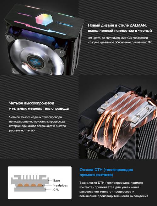 Кулер Zalman CNPS10X Optima II Black (Intel LGA2066/2011-V3/2011/115X/1366// AMD AM4/AM3+/AM3/FM2+/FM2). Фото 4 в описании