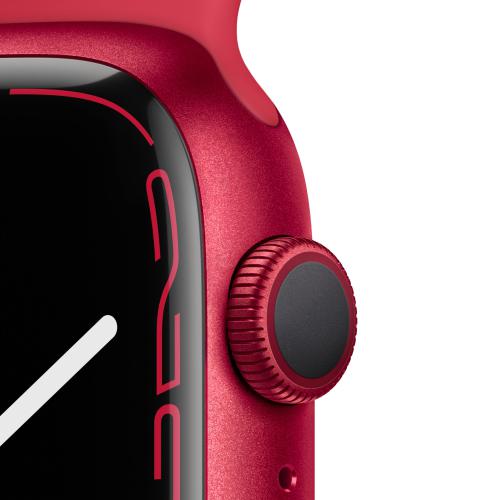Умные часы APPLE Watch Series 7 45mm Product Red Aluminium Case with Product Red Sport Band. Фото 23 в описании